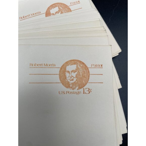 Vintage 1981 USPS Robert Morris Patriot 13 cent Post Cards, New/Unused lot of 69 - Picture 2 of 4